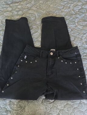 DKNY Black Jeans with Silver Stud Accents